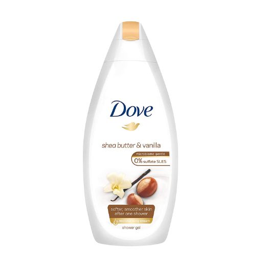 dove shea butter shower cream gel and spicy vanilla, 500 ml