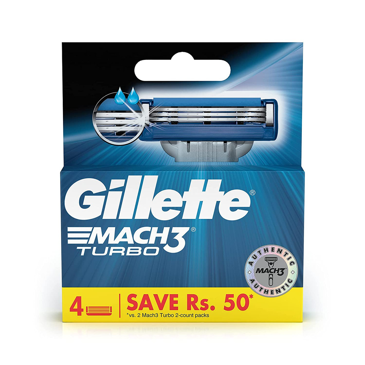 gillette replaceable shaving cartridges gillette mach3 turbo, men’s, 4 pcs
