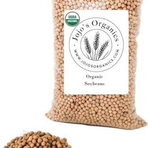 jojo's organics non gmo soybeans 5 lbs whole soy beans bulk food dry legumes beans vegan great for soy milk soy protein soy flour and tofu 100% product of usa