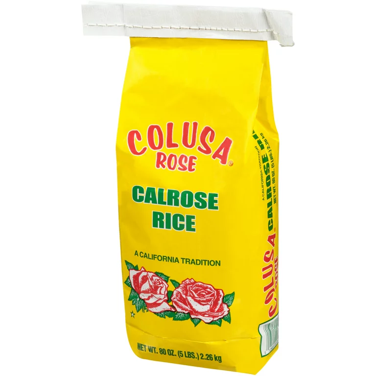 colusa rose calrose medium grain white rice, 5 lb bag