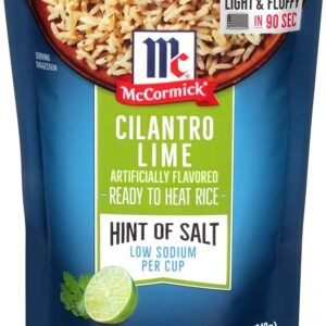 mccormick ready to heat rice cilantro lime hint of salt, 8.8 oz