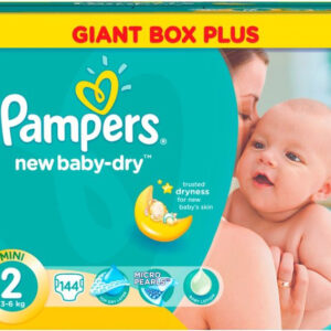 pampers new baby dry mini size 2 (3 6 kg), 144 pcs