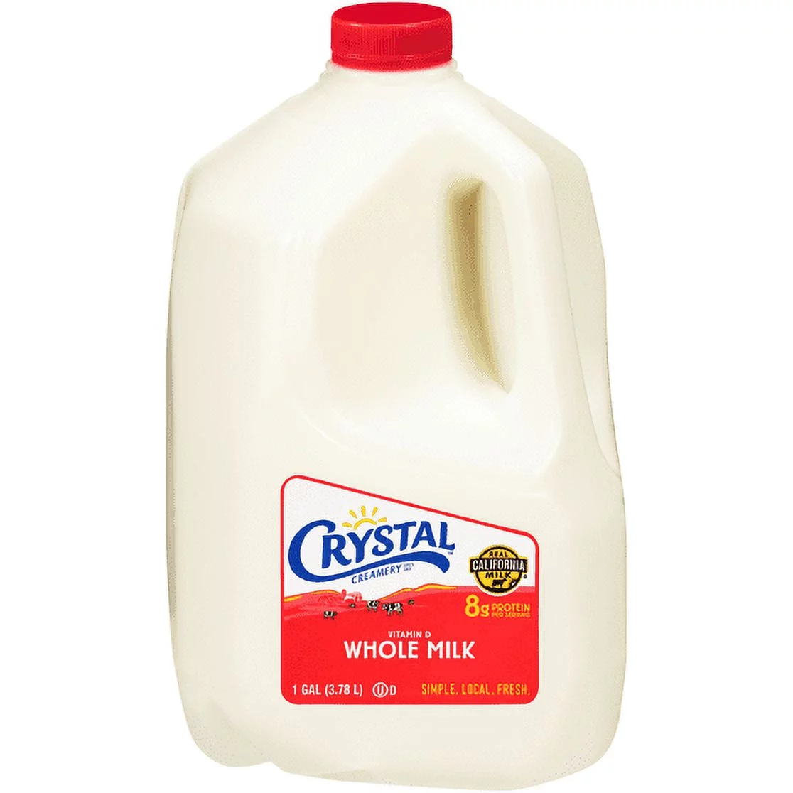 crystal whole vitamin d milk, gallon, 128 fl oz