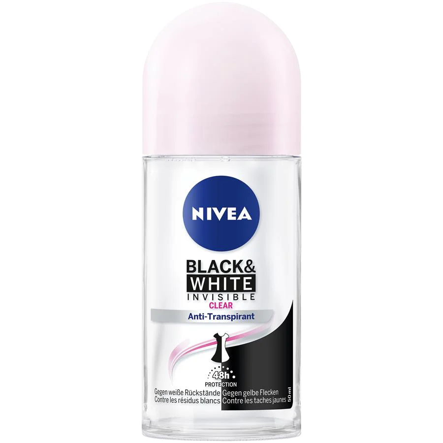 nivea ball anti perspirant black and white invisible clear 50ml