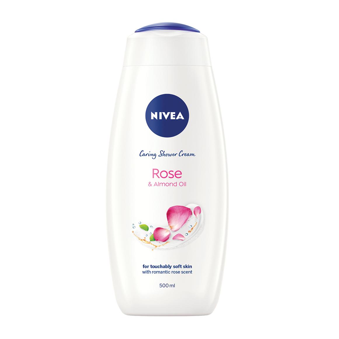 nivea shower gel cream and rose, with almond oil, 500 ml