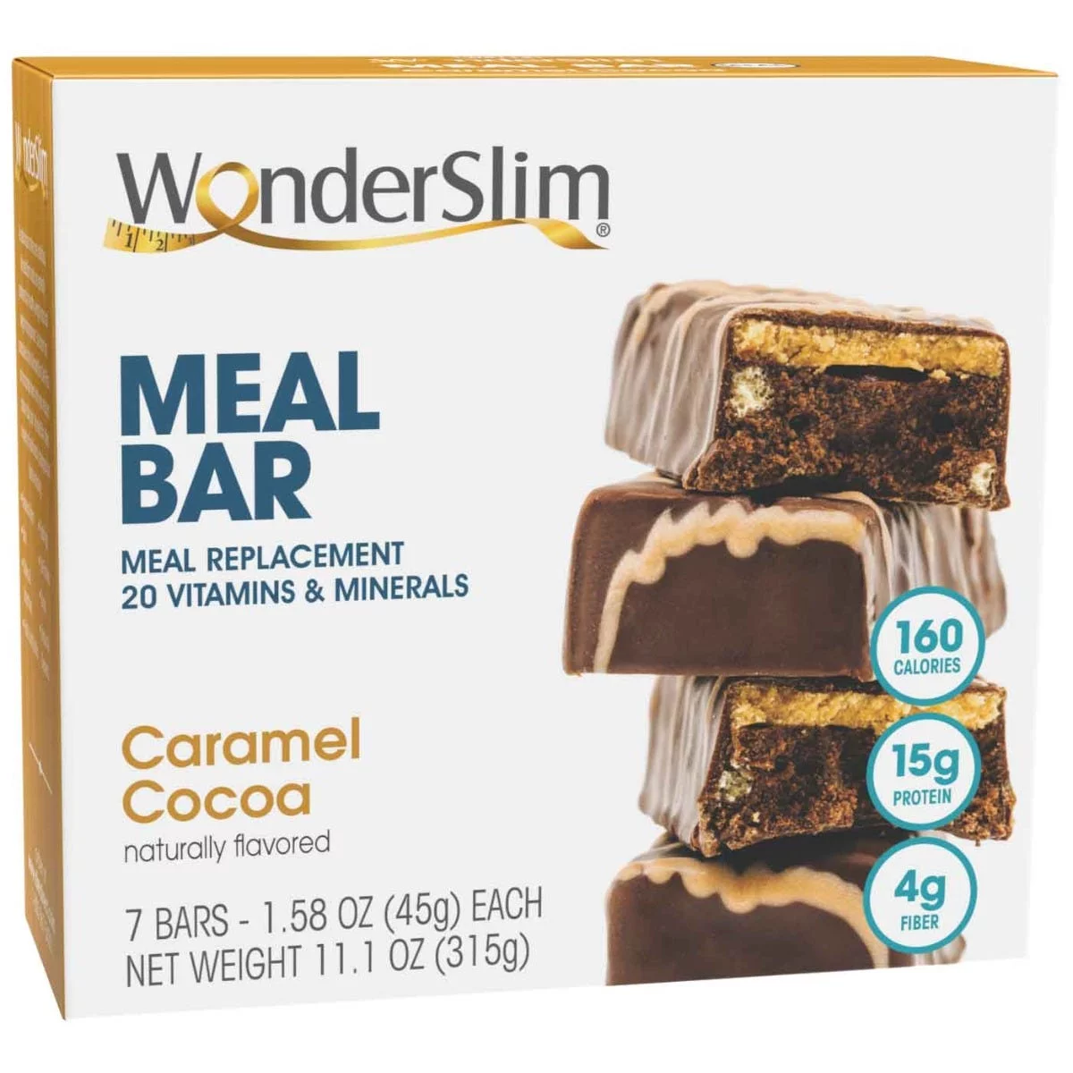 wonderslim meal bar, caramel cocoa (7ct)