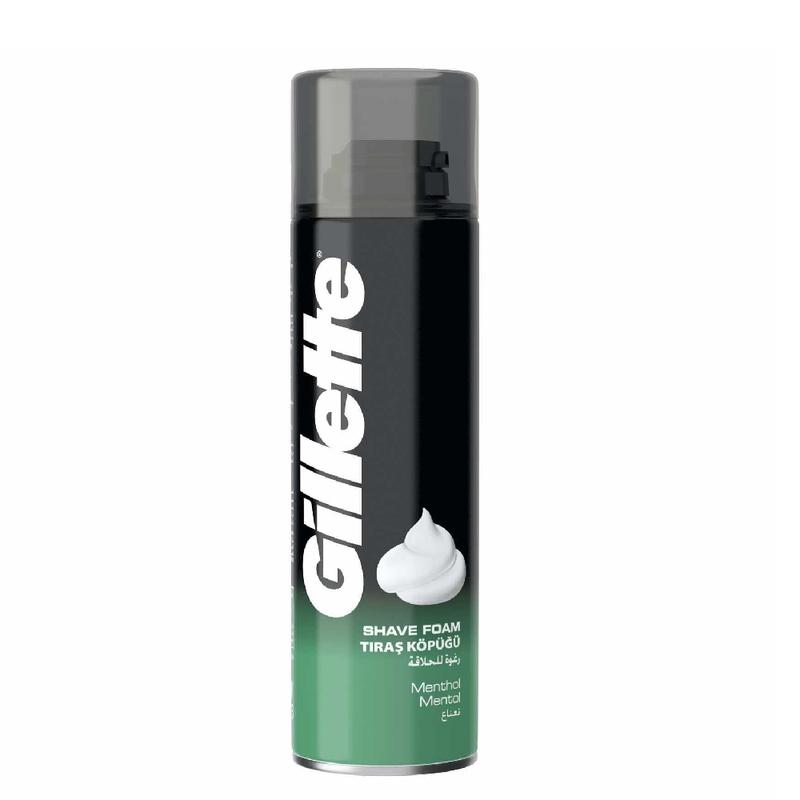 gillette men’s shaving foam gillette menthol, 200 ml