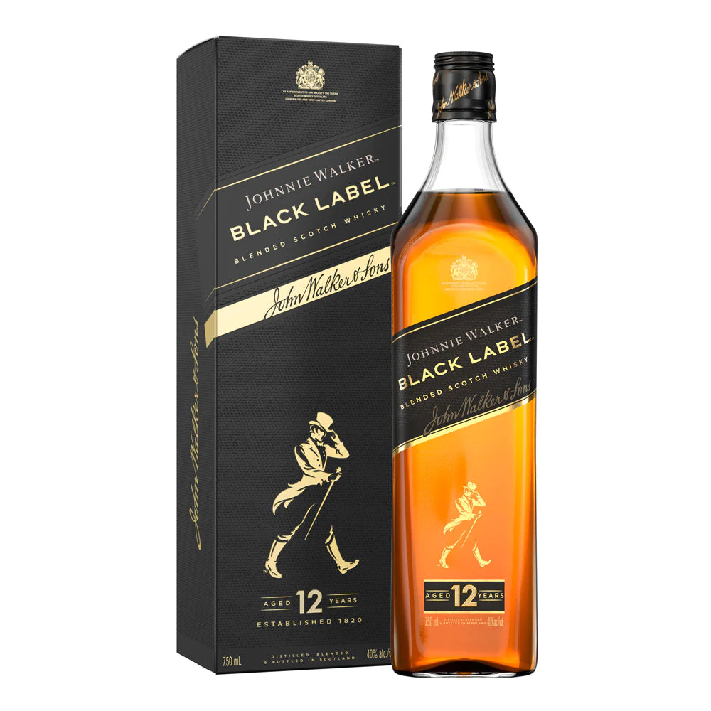 johnnie walker black label blended scotch whisky, 750 ml