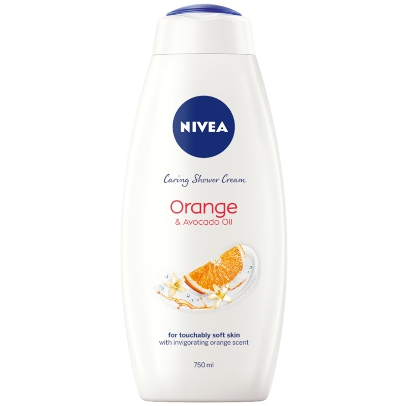 nivea shower gel cream and orange, 750 ml